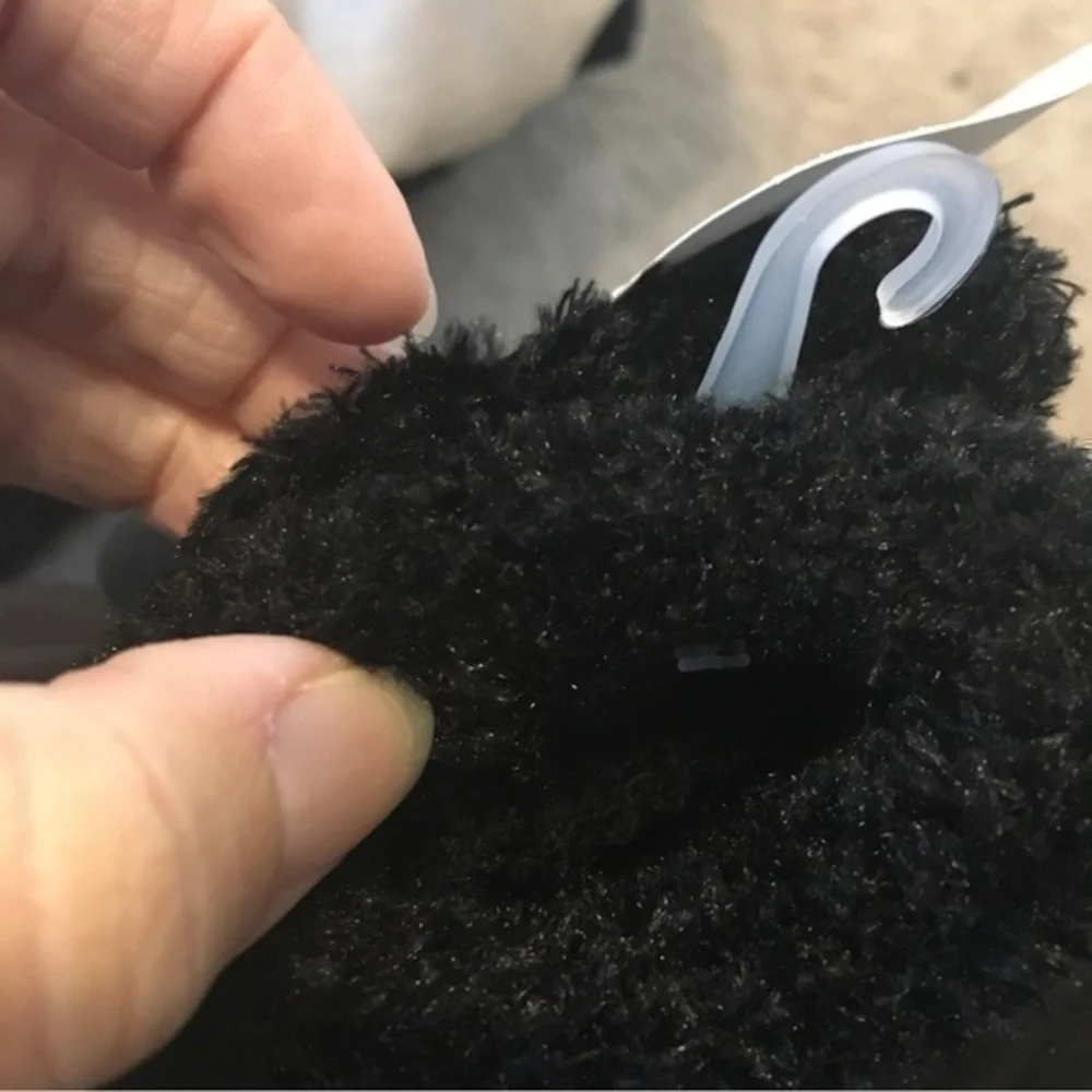 Warm fuzzy Black texting gloves